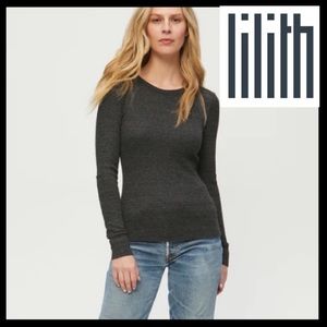 Lilith Gray Charcoal Heather Long Sleeve Perfect Layering Shirt Size Medium